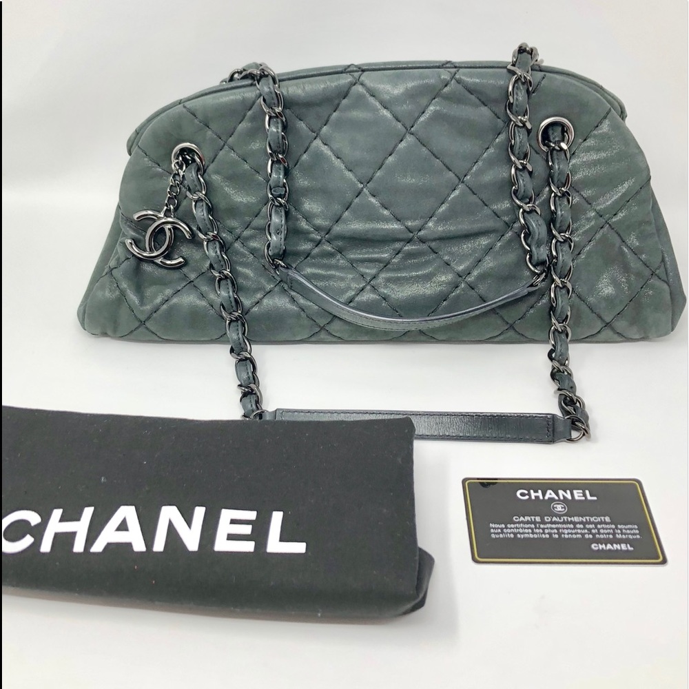 Grey Quilted  Mademoisellw Bowler Bag  by CHANEL